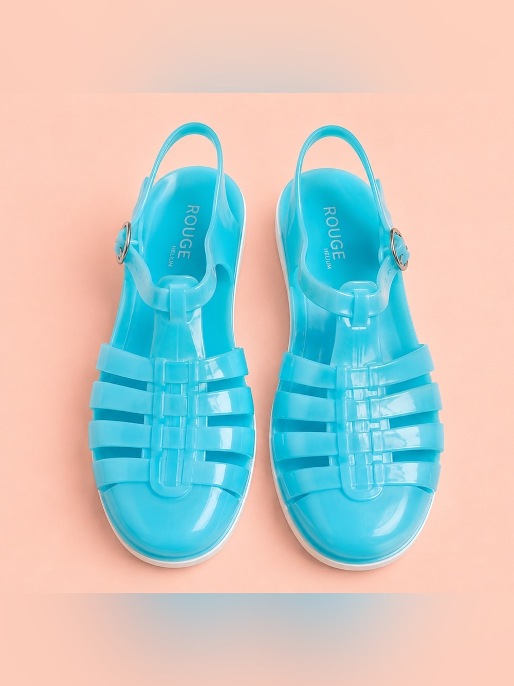 Rouge Helium Turquoise Jelly Fisherman Sandals Size 9